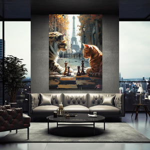 Playing Chess Cat Art | MusaArtGallery™