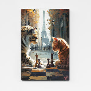 Playing Chess Cat Art | MusaArtGallery™