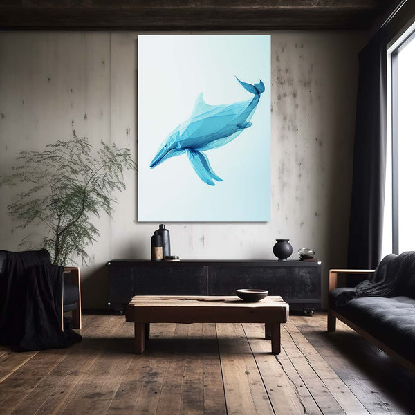 Polygonal Blue Whale Art | MusaArtGallery™