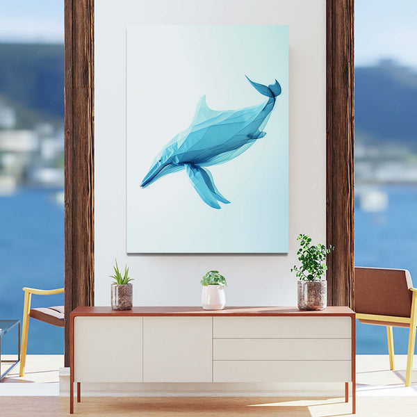 Polygonal Blue Whale Art | MusaArtGallery™