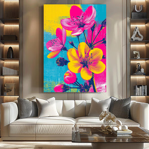 Pop Art Cherry Blossom Flower Art
