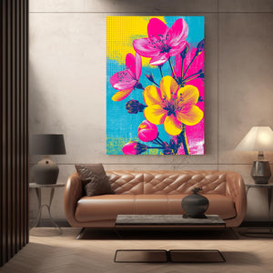 Pop Art Cherry Blossom Flower Art