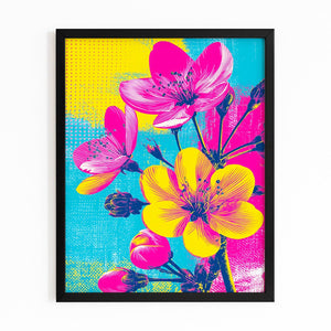 Pop Art Cherry Blossom Flower Art