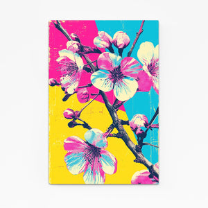 Pop Art Cherry Blossom Flower Wall Art