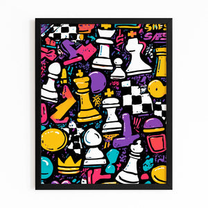 Pop Art Chess Pieces Art