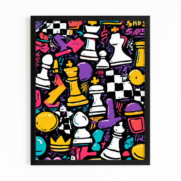 Pop Art Chess Pieces Art