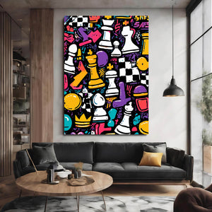 Pop Art Chess Pieces Art