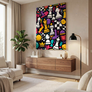 Pop Art Chess Pieces Art