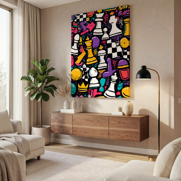 Pop Art Chess Pieces Art