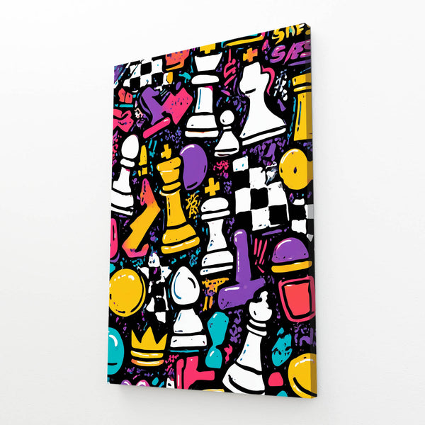 Pop Art Chess Pieces Art