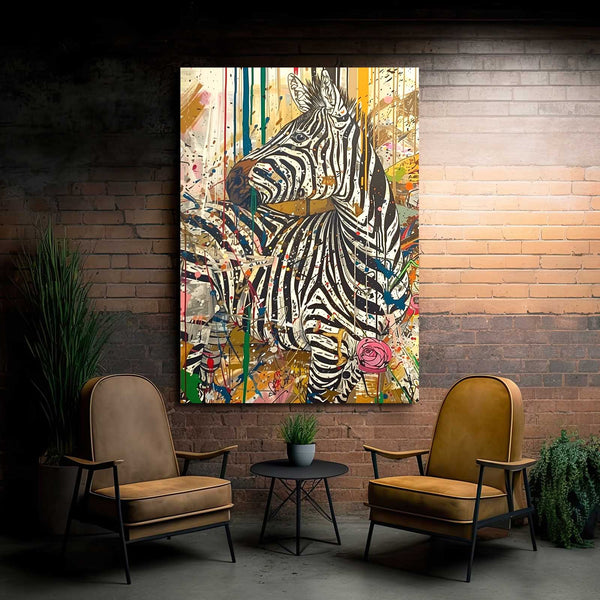 Pop Art Zebra Canvas