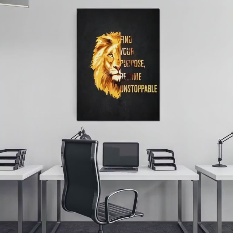 Lion Motivational Canvas
