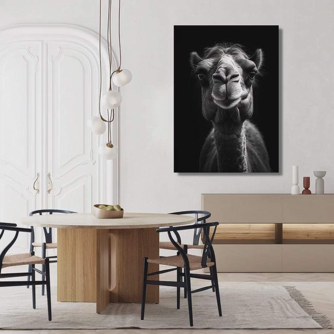 Black and White Camel Art