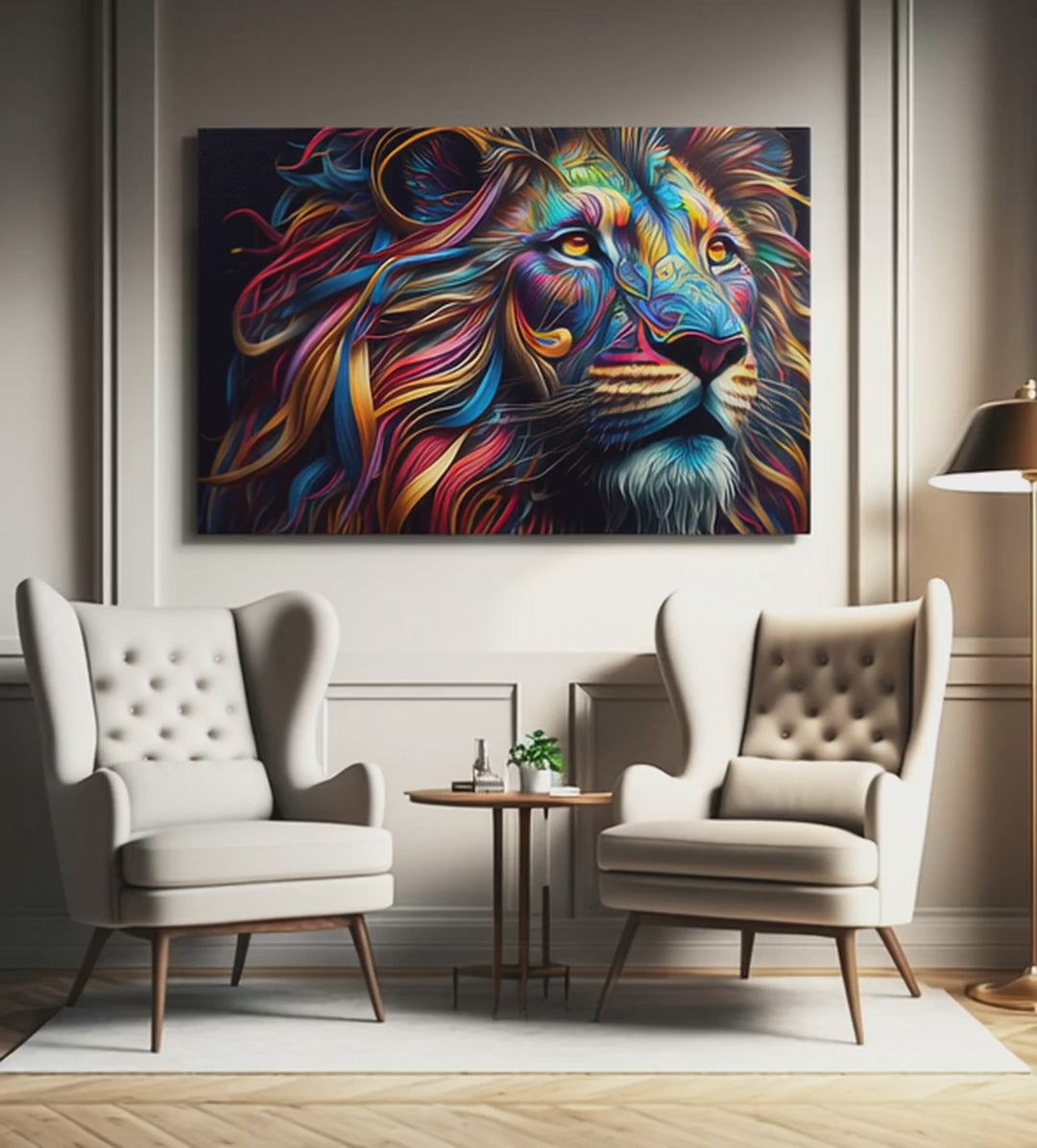 Colorful Lion Wall Art