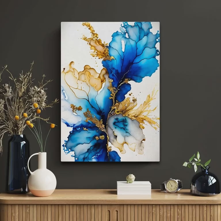 Blue Gold Wall Art