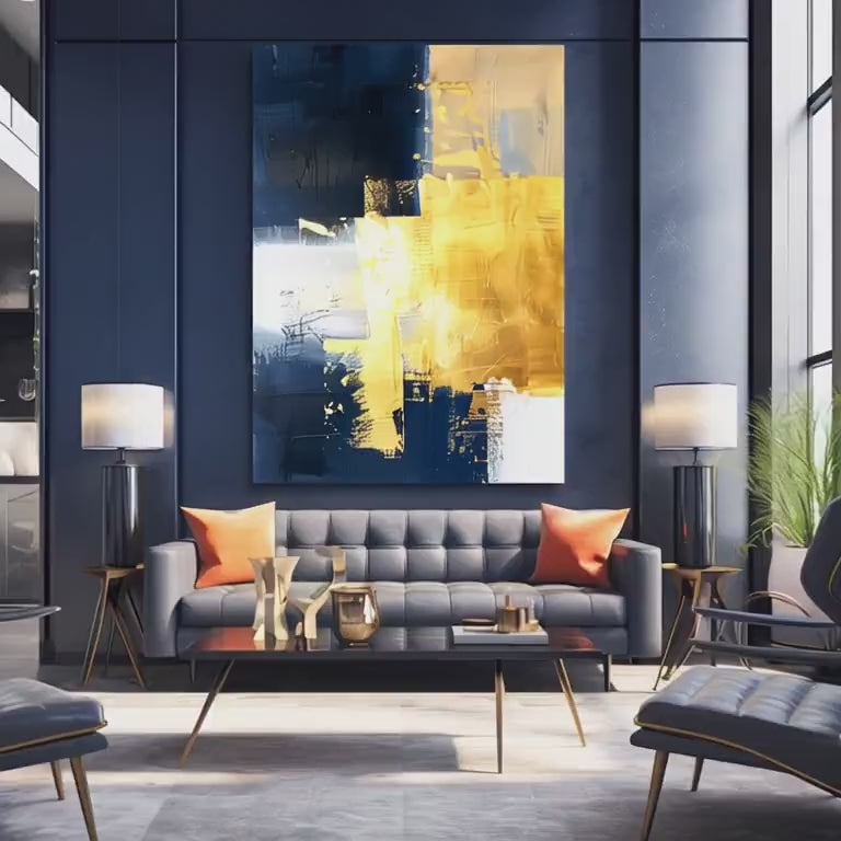 Gold Brush Abstract Art