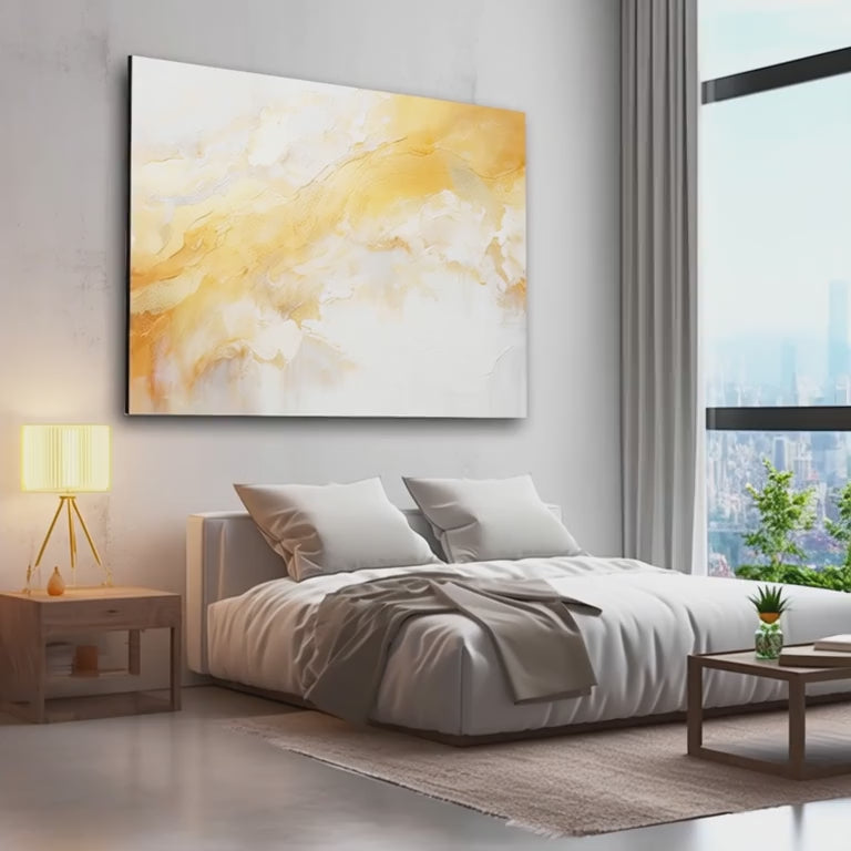 Yellow Gold Abstract Wall Art