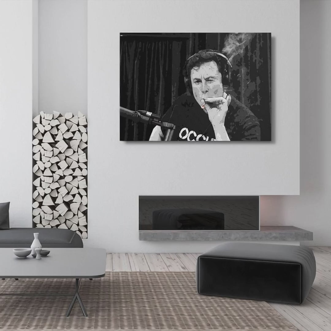 Elon Musk Smoking Canvas
