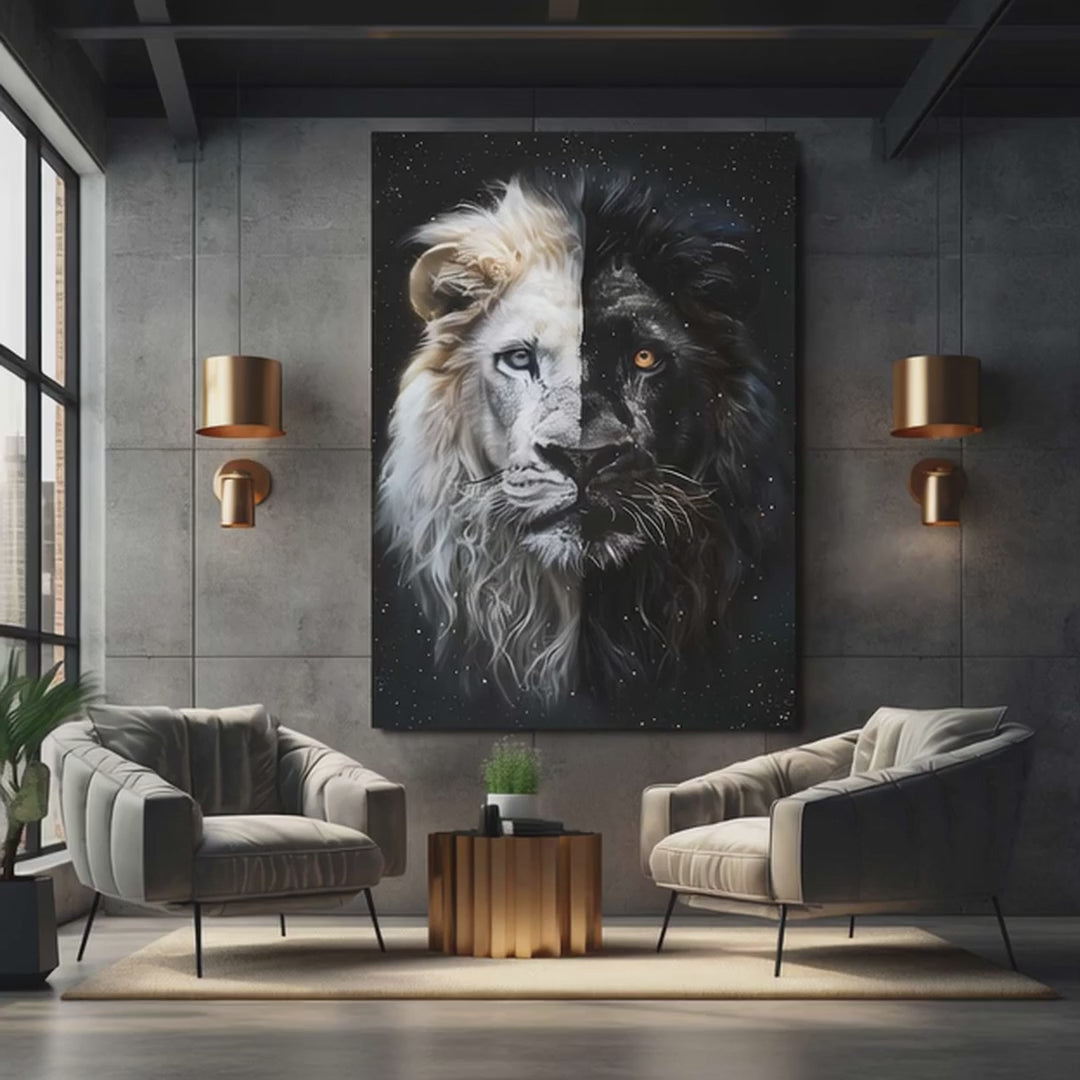 Dual Majesty Lion Wall Art