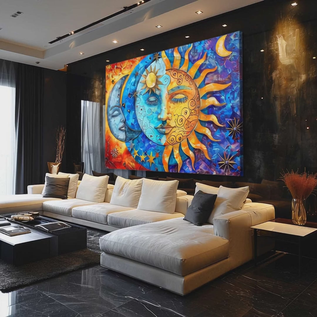 Sun Moon Canvas Art