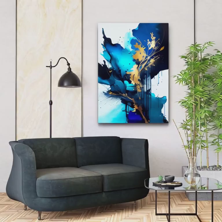 Navy Blue and Gold Wall Decor
