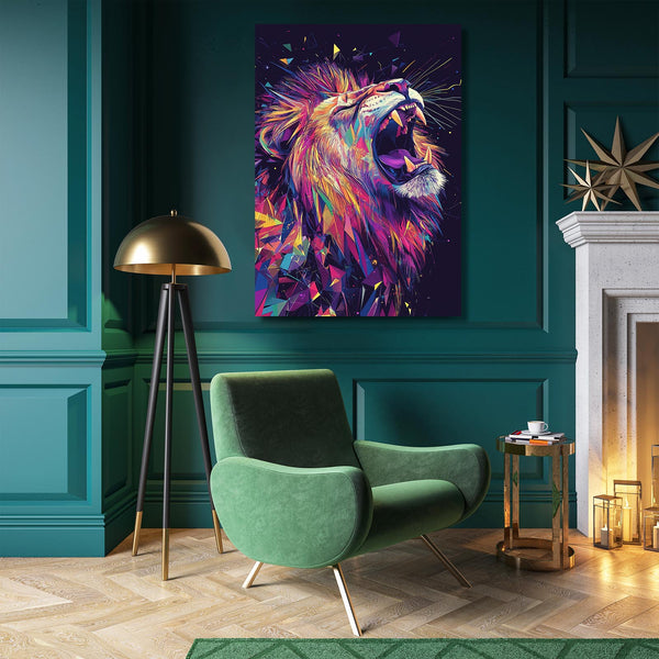 Prismatic Roar Lion Wall Art | MusaArtGallery™