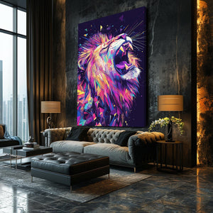 Prismatic Roar Lion Wall Art | MusaArtGallery™