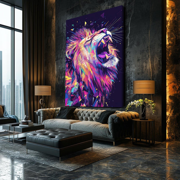 Prismatic Roar Lion Wall Art | MusaArtGallery™