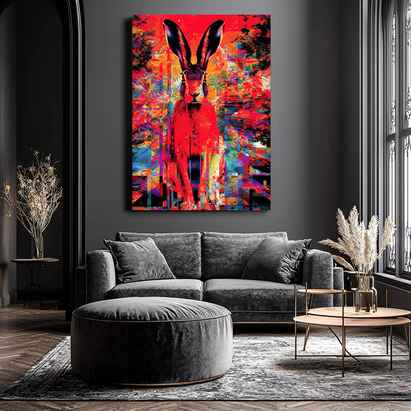 Psychedelic Bunny Rabbit Wall Art