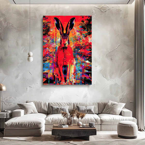 Psychedelic Bunny Rabbit Wall Art