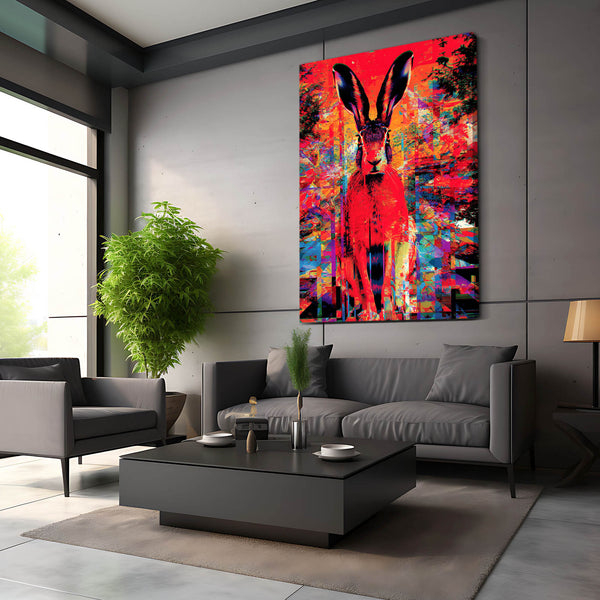 Psychedelic Bunny Rabbit Wall Art