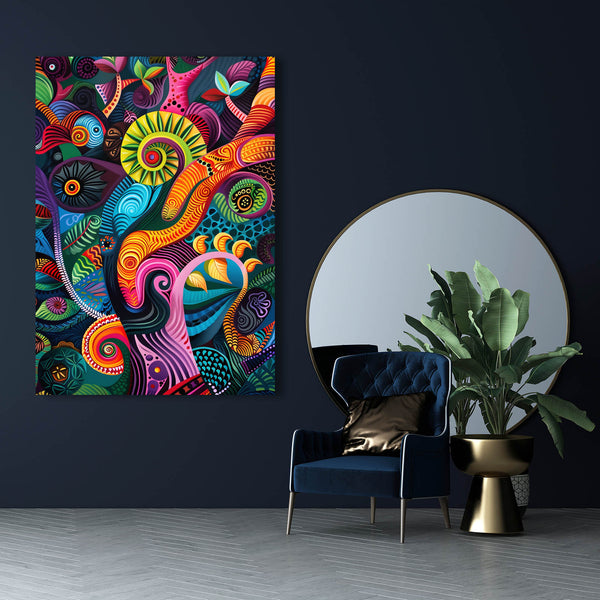 Psychedelic Garden Mexican Wall Art | MusaArtGallery™