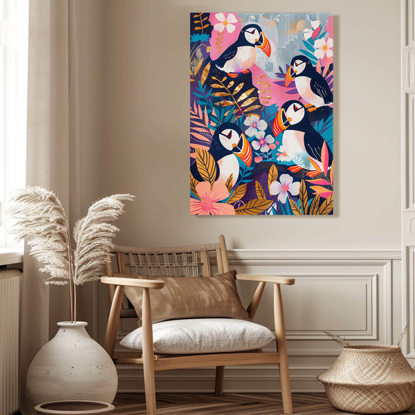 Puffin Paradise Boho Wall Art | MusaArtGallery™