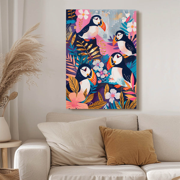 Puffin Paradise Boho Wall Art | MusaArtGallery™