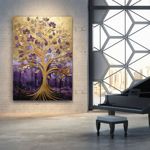 Purple and Gold Abstract Wall Art | MusaArtGallery™