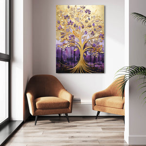 Purple and Gold Abstract Wall Art | MusaArtGallery™
