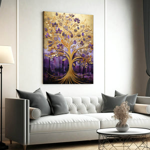 Purple and Gold Abstract Wall Art | MusaArtGallery™