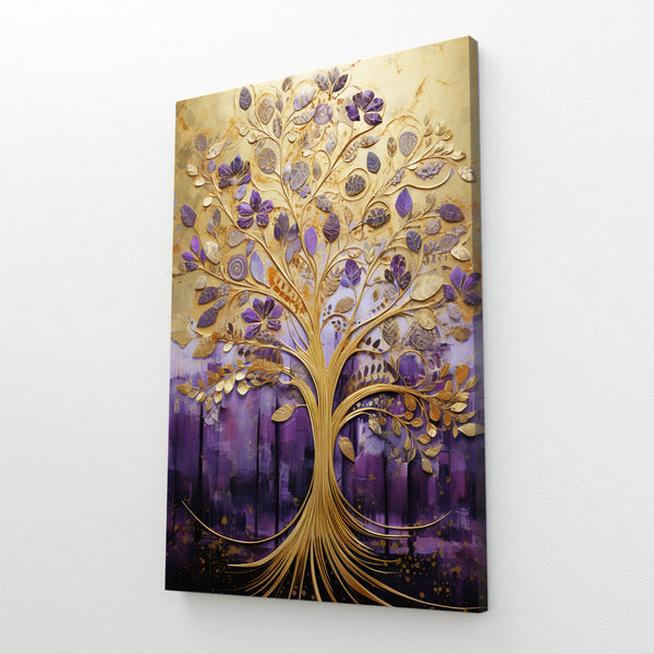 Purple and Gold Abstract Wall Art | MusaArtGallery™