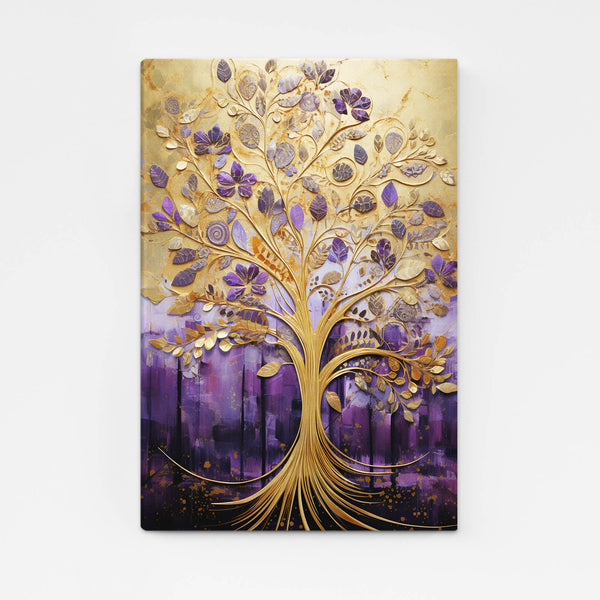 Purple and Gold Abstract Wall Art | MusaArtGallery™