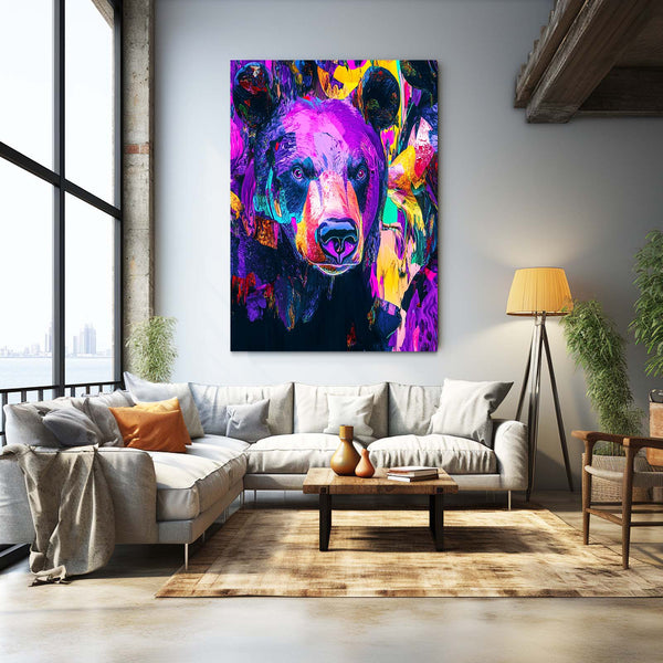 Purple Bear Wall Art