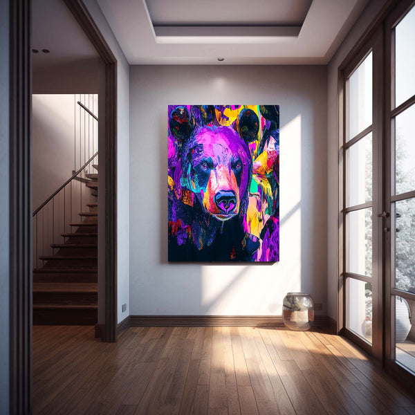 Purple Bear Wall Art
