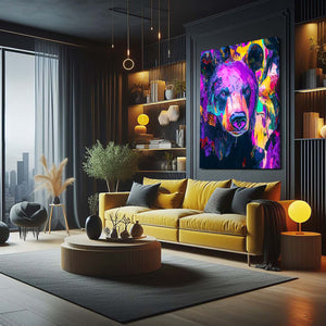 Purple Bear Wall Art