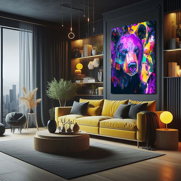 Purple Bear Wall Art