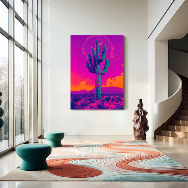 Purple Cactus Art