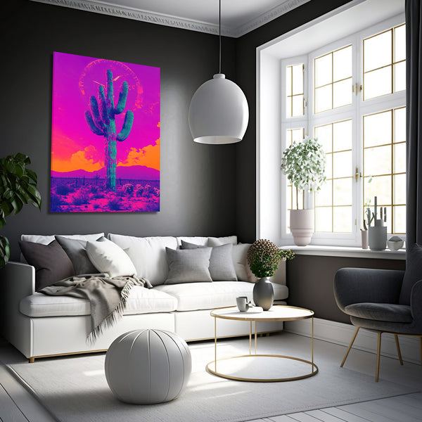 Purple Cactus Art