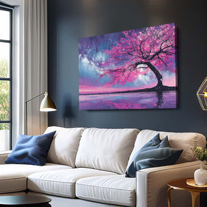 Purple Cherry Blossom Tree Wall Art