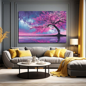Purple Cherry Blossom Tree Wall Art