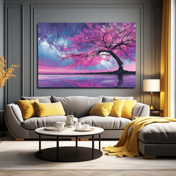 Purple Cherry Blossom Tree Wall Art