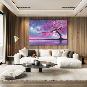 Purple Cherry Blossom Tree Wall Art