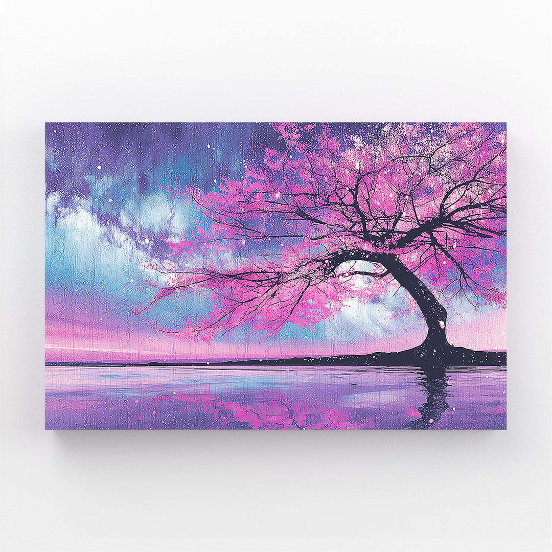 Purple Cherry Blossom Tree Wall Art